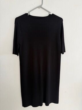 Mango Black Short-Sleeve Midi Dress, Boxy Style